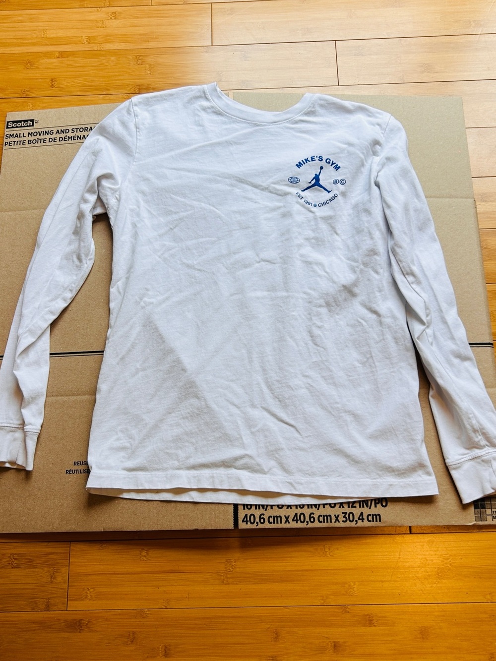 Jordan White Long-Sleeve Cotton Tee
